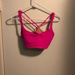 Hot pink lululemon sports bra